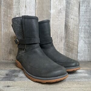 Womens Chaco Hopi Black Leather Athletic Mid Hiking Trail Boots Shoes Size 8 M